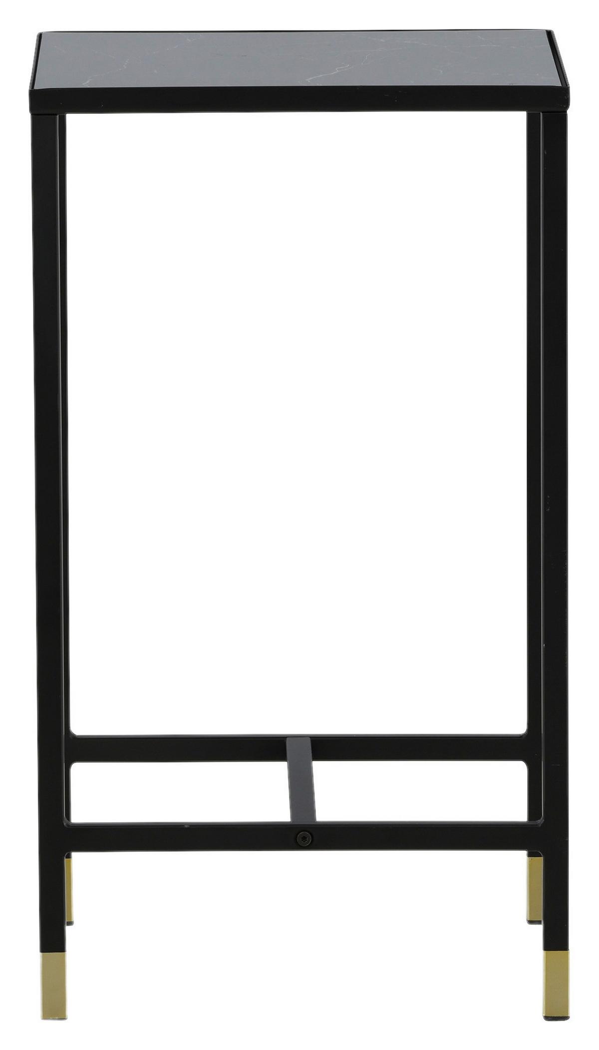 Beistelltisch Dipp - Messingfarben/Schwarz, Design, Glas/Metall (40/40/70cm) - Livetastic