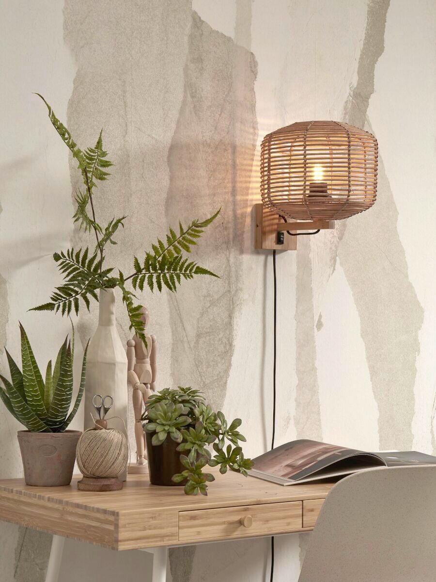 Wandleuchte Tanami/w/2520/n - Naturfarben, Trend (25/30/25cm) - Good & Mojo