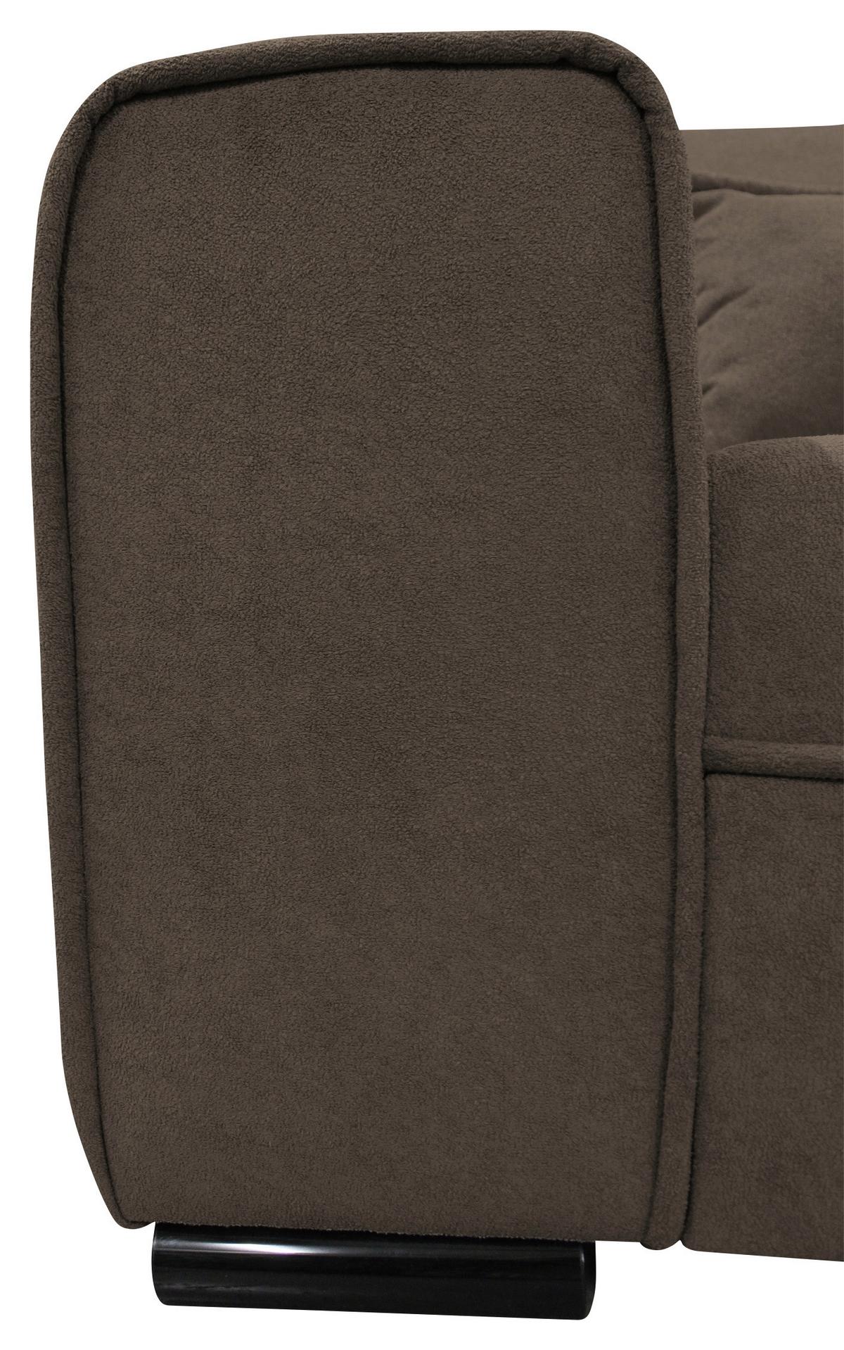 Ecksofa Classic Braun 270x175 cm - Schwarz/Braun, Design, Textil (270/175cm) - MID.YOU