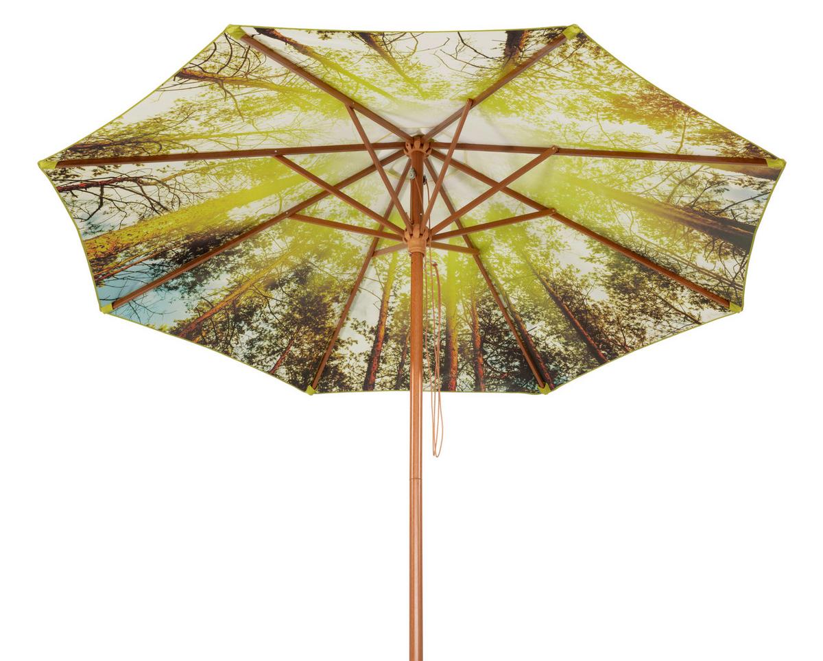 Sonnenschirm Malaga BxHxT: 300x257x300 cm Waldgrün - Waldgrün/Buchefarben, Basics, Textil/Metall (300/257cm) - Schneider