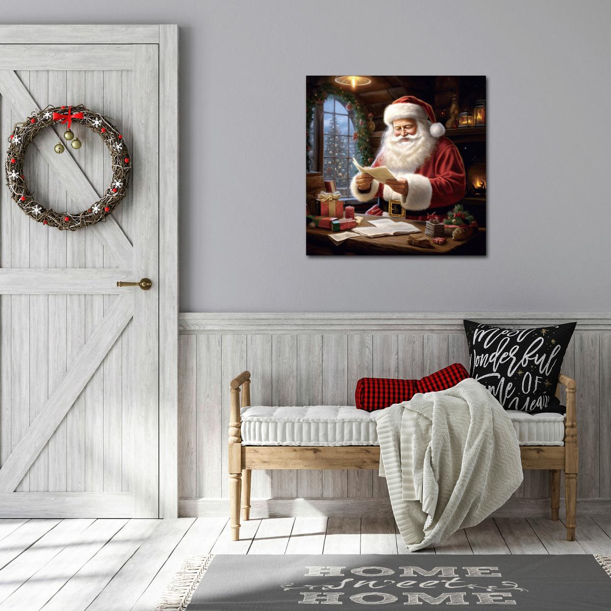 Leinwandbild Santa - Multicolor, KONVENTIONELL, Holz/Kunststoff (40/40/2,5cm) - Luca Bessoni