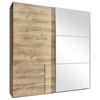 Schwebetürenschrank M. Spiegel 200cm Level 36a, Eiche Dekor - Eichefarben, MODERN, Glas/Holzwerkstoff (200/216/65cm) - MID.YOU