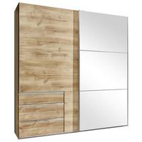 Schwebetürenschrank M. Spiegel 200cm Level 36a, Eiche Dekor - Eichefarben, MODERN, Glas/Holzwerkstoff (200/216/65cm) - MID.YOU