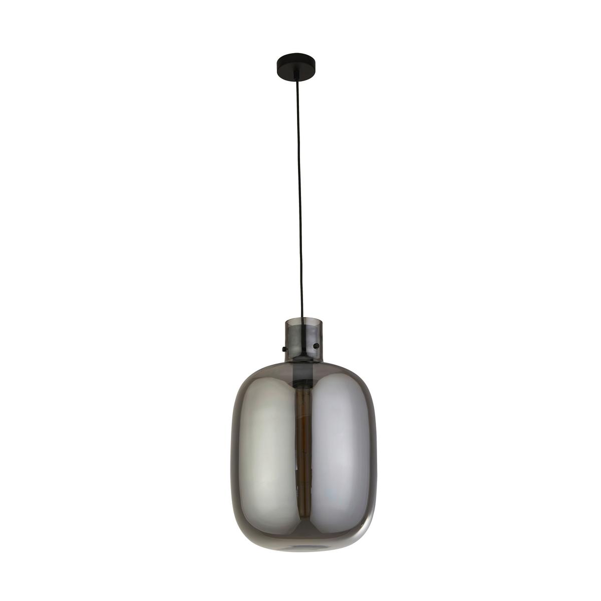 Hängeleuchte Barrel H: 127 Cm 1-Flammig, Höhenverstellbar - Schwarz, Design, Glas/Metall (30/127cm)