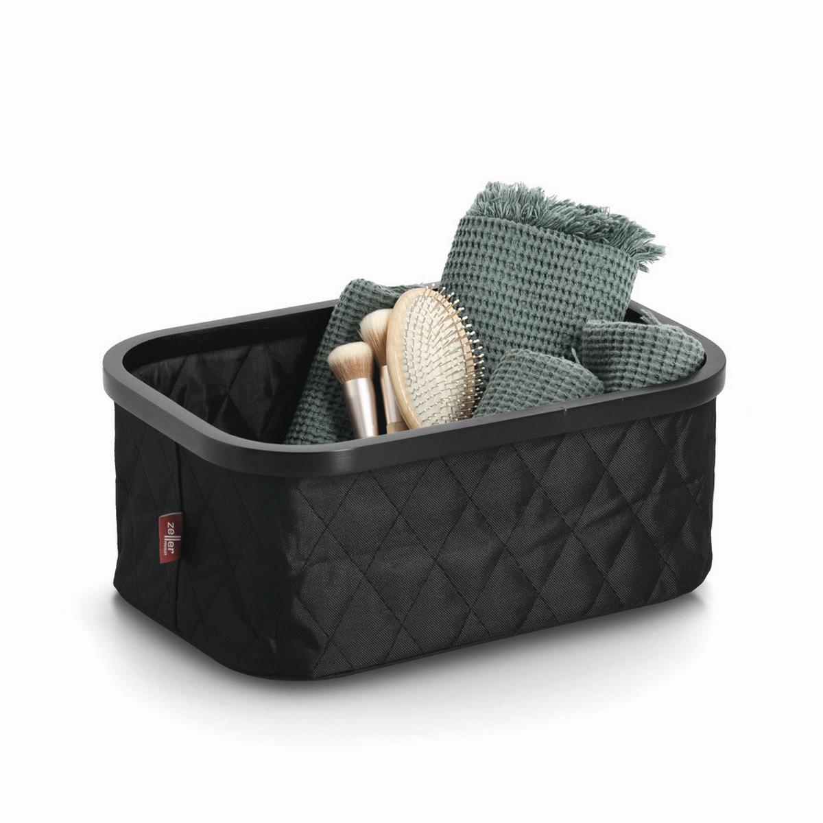 KORBSET Synthetikfaser, Schwarz, 2--Teilig - Schwarz, Basics, Textil (40/40/30cm) - Zeller Present