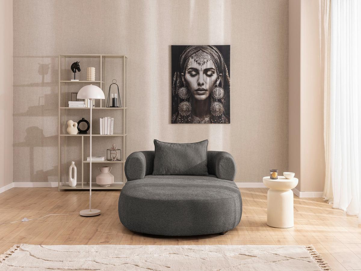 Xxl-sessel Ferro Anthrazit B: 122 Cm - Anthrazit/Schwarz, Design, Textil (122/76/156cm) - Livetastic