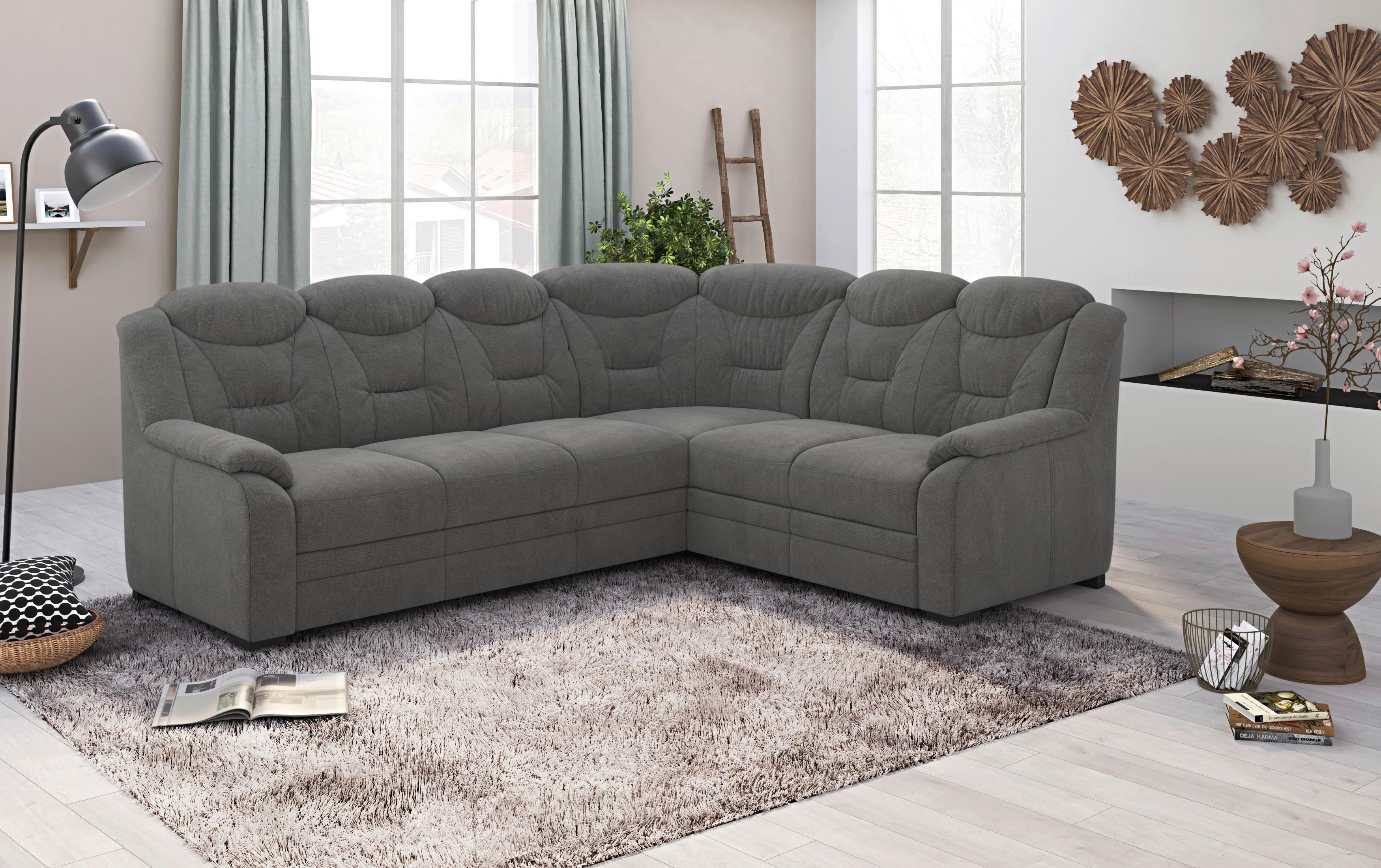 Ecksofa Marcus Anthrazit S: 263x211 cm - Anthrazit/Schwarz, Basics, Textil (263/211cm) - MID.YOU