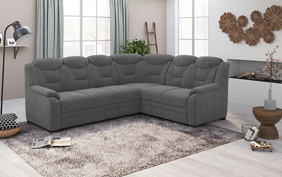 Ecksofa Marcus Anthrazit S: 263x211 cm - Anthrazit/Schwarz, Basics, Textil (263/211cm) - MID.YOU