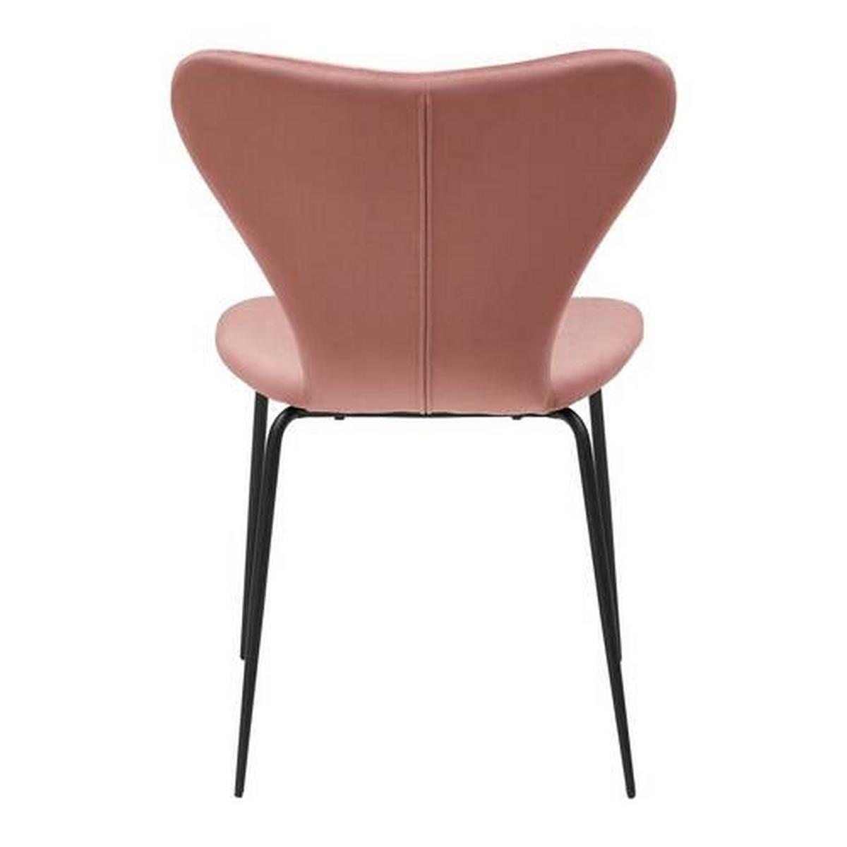Jídelní židle ALICIA růžová - růžová/černá, Moderní, kov/dřevo (53/82,5/53cm) - Bessagi Home