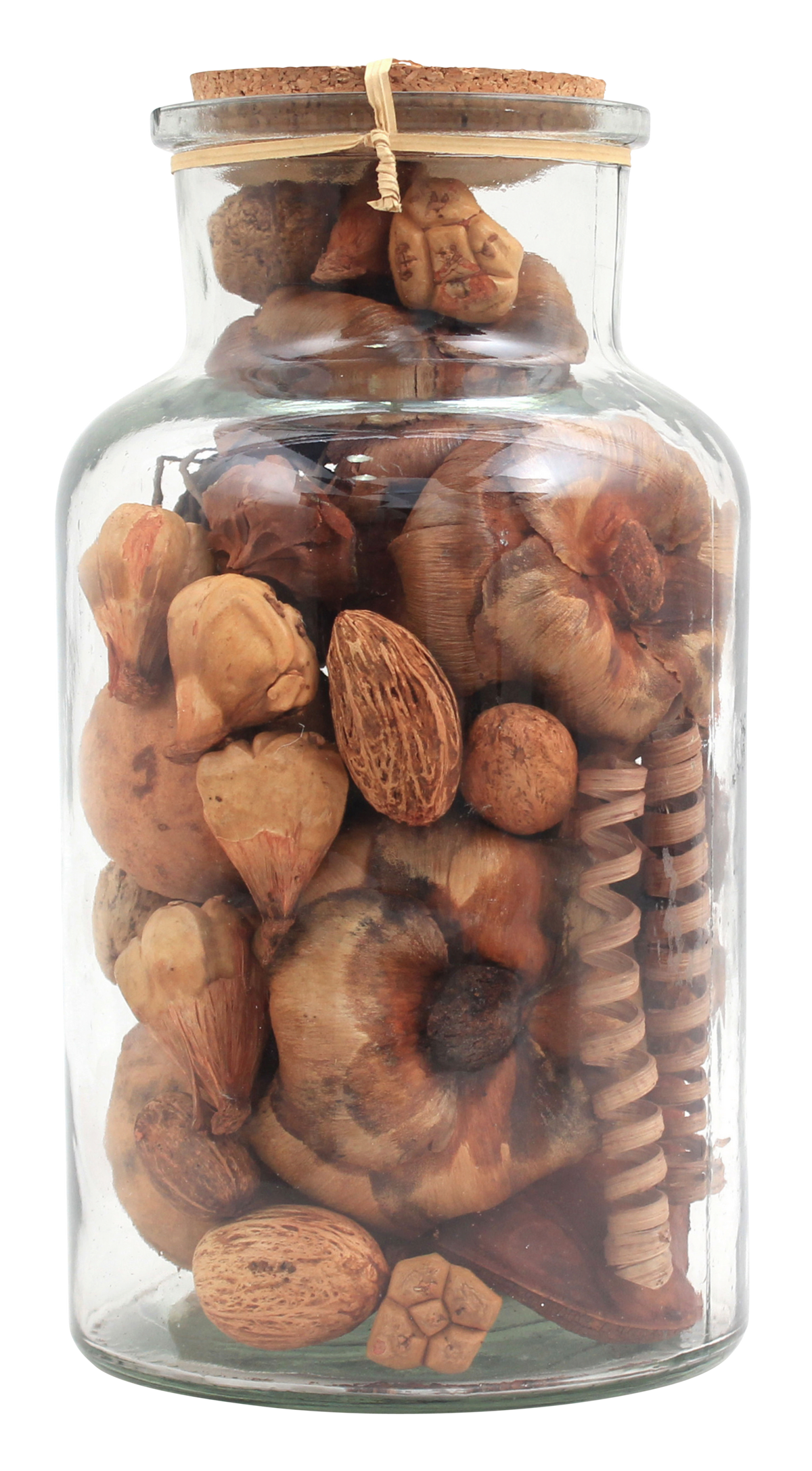 Dekoflasche Flora Hellbraun, 14x27 cm - Hellbraun, LIFESTYLE, Glas/Naturmaterialien (14/27/14cm) - Kayoom