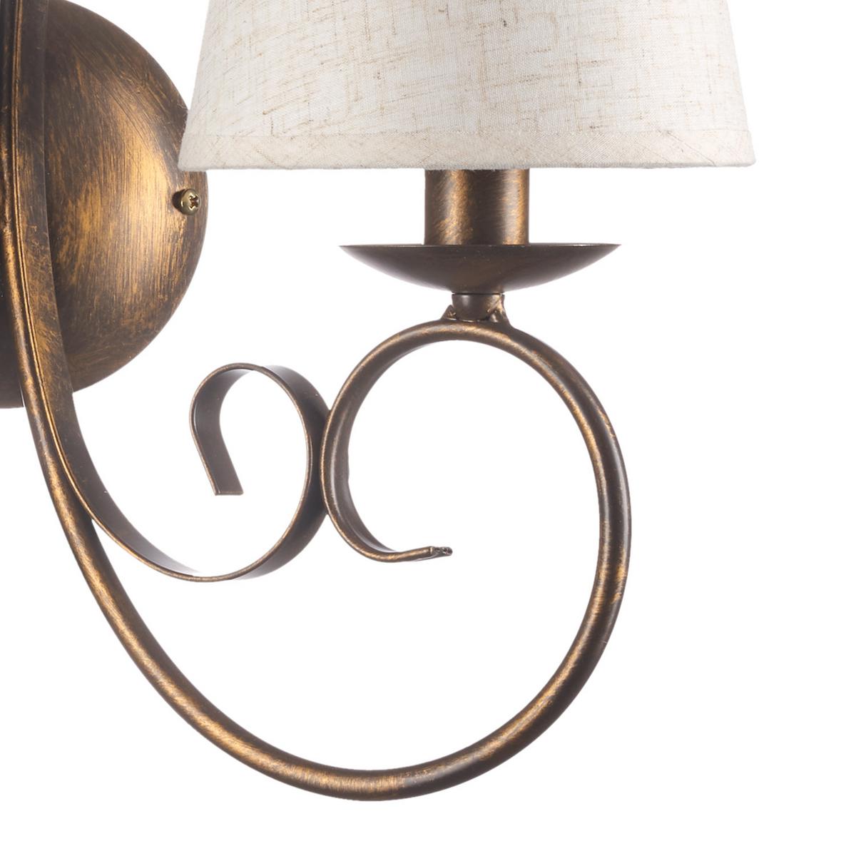 Wandleuchte Perlmutt Bronzefarben L: 35 cm - Perlmutt/Bronzefarben, KONVENTIONELL, Textil/Metall (35/19/38cm)