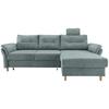 Ecksofa Brizzini mit Schlaf- Funktion, Blau, 250x176 - Blau/Naturfarben, MODERN, Textil (250/176cm) - Livetastic