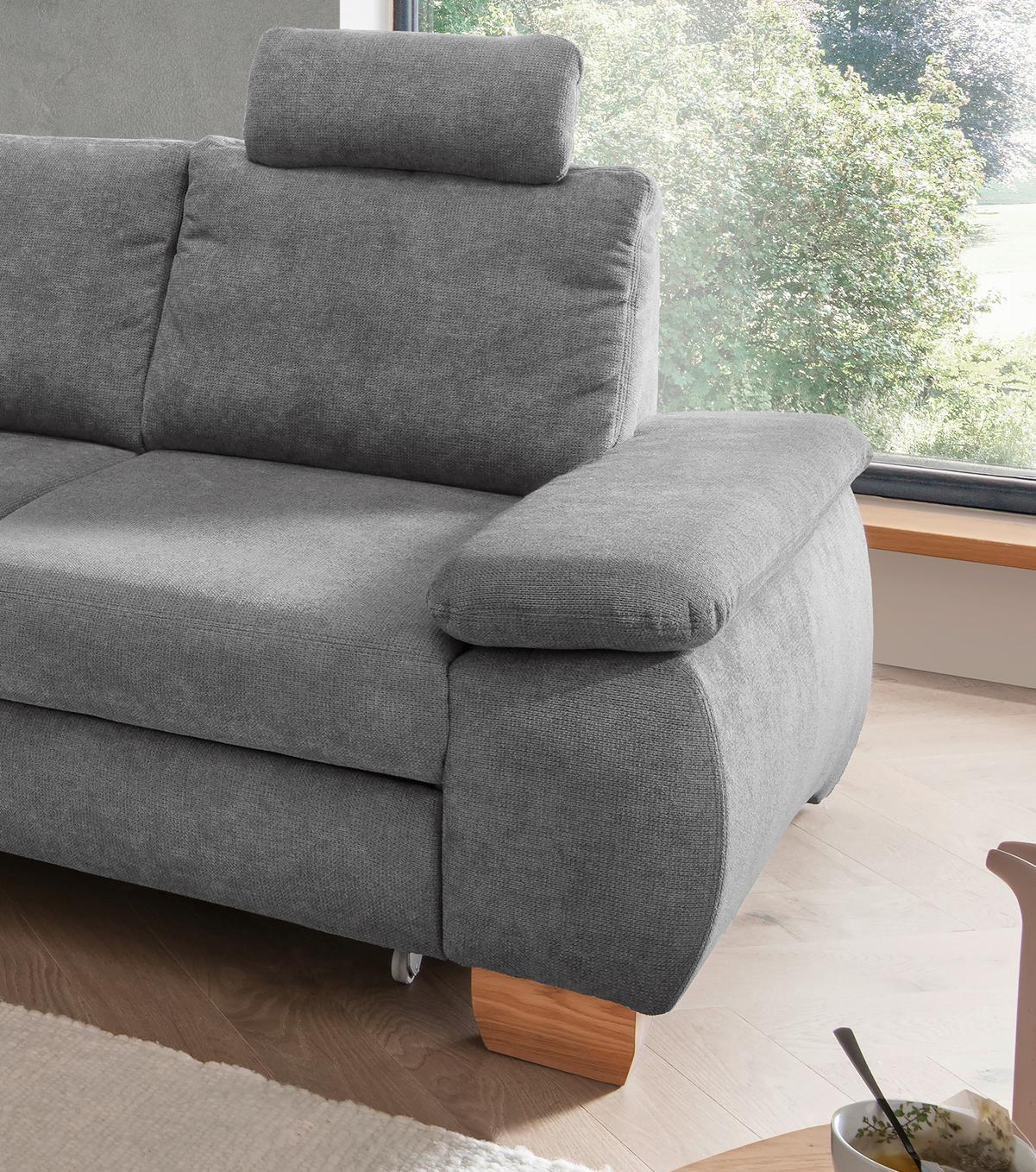 Eckschlafsofa Positano, Grau S: 206x261 Cm - Wildeiche/Grau, MODERN, Textil (206/261cm) - Livetastic