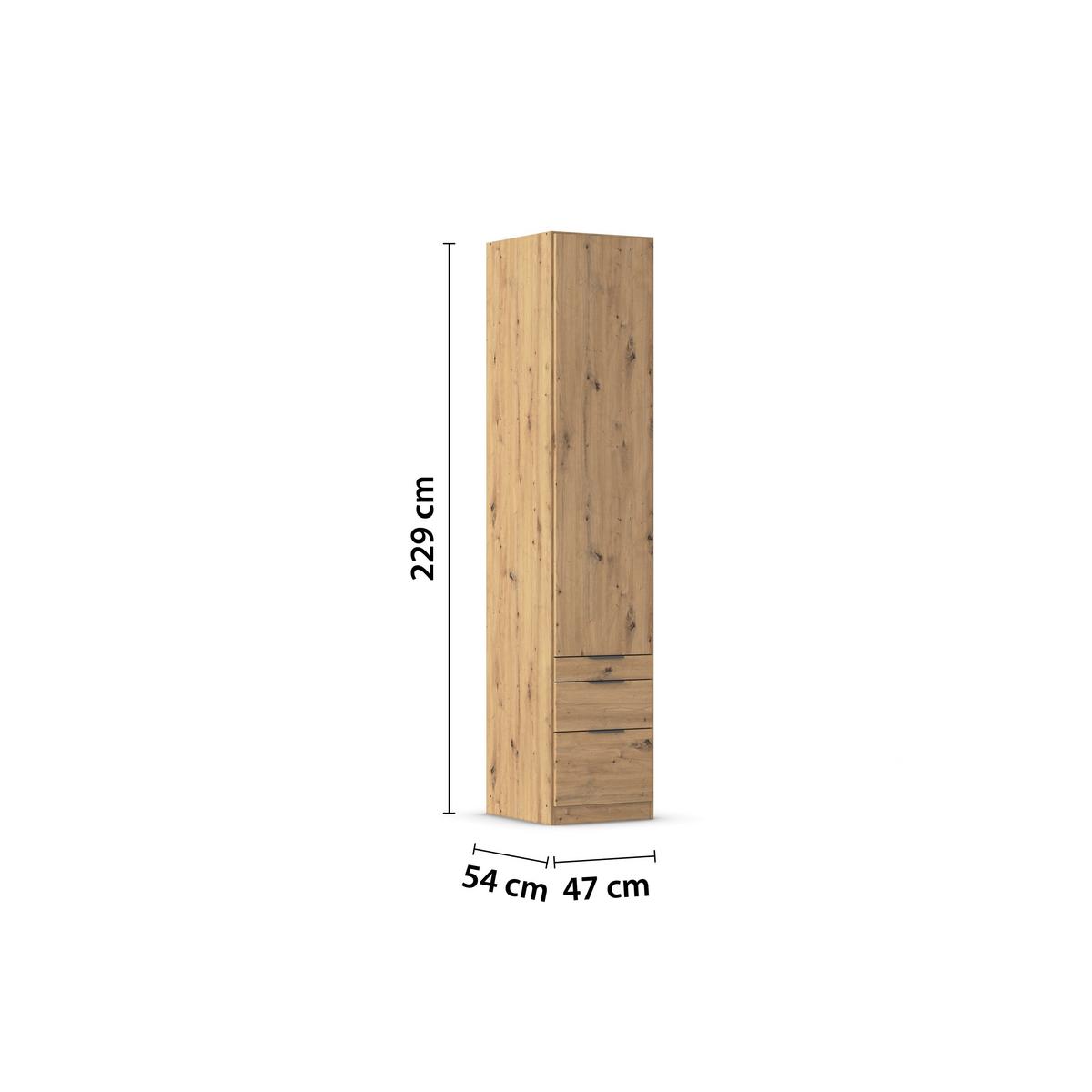 Drehtürenschrank Alabama Eiche Dekor B: 47 Cm - Eiche Artisan, MODERN, Holzwerkstoff (47/229/54cm) - Rauch Möbel