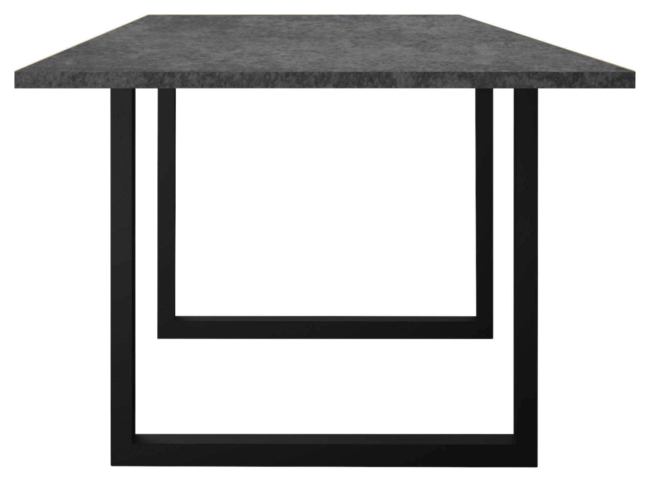 Esstisch Alex Graphitfarben, Schwarz - Schwarz/Graphitfarben, MODERN, Holzwerkstoff/Metall (200/100/78cm) - Livetastic