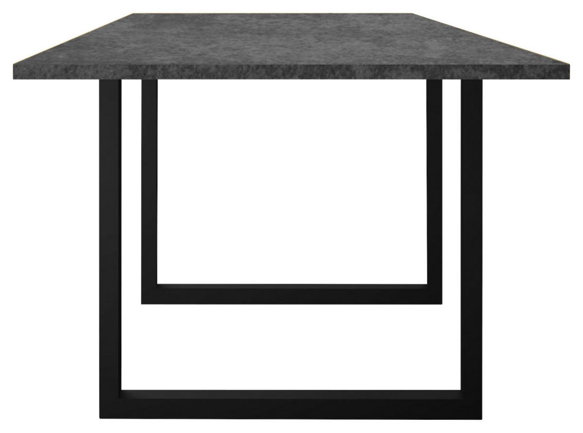 Esstisch Alex Graphitfarben, Schwarz - Schwarz/Graphitfarben, MODERN, Holzwerkstoff/Metall (200/100/78cm) - Livetastic