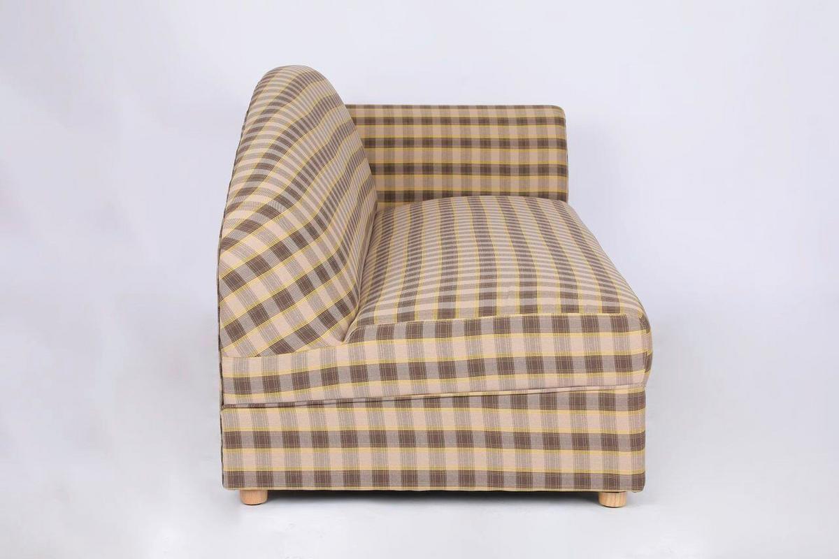 3-Sitzer Loretta, Armlehne rechts, ca. 193x83x85 cm - Hellbraun/Braun, Basics, Holz/Textil (193/83/85cm)