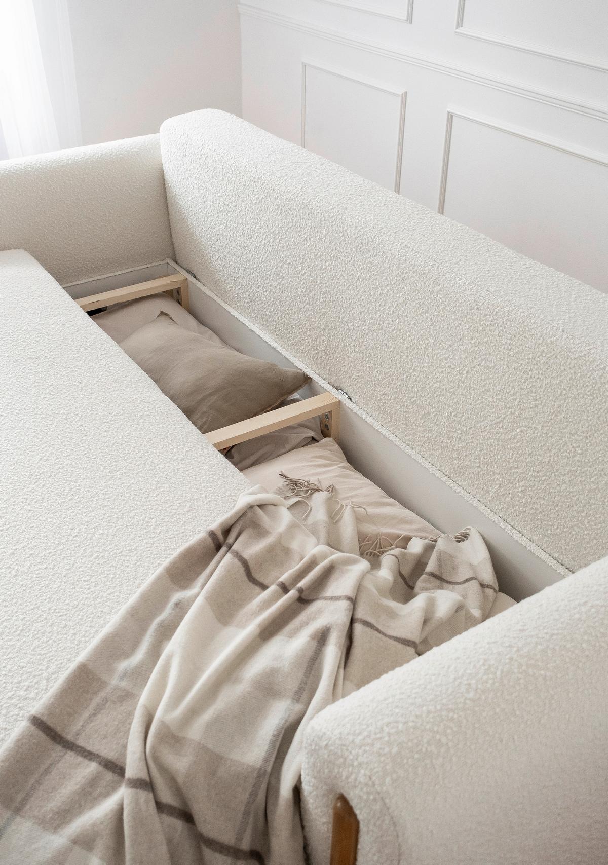 Schlafsofa Arcadova Creme B: 244 cm - Eichefarben/Creme, Design, Textil (244/97/97cm) - MID.YOU