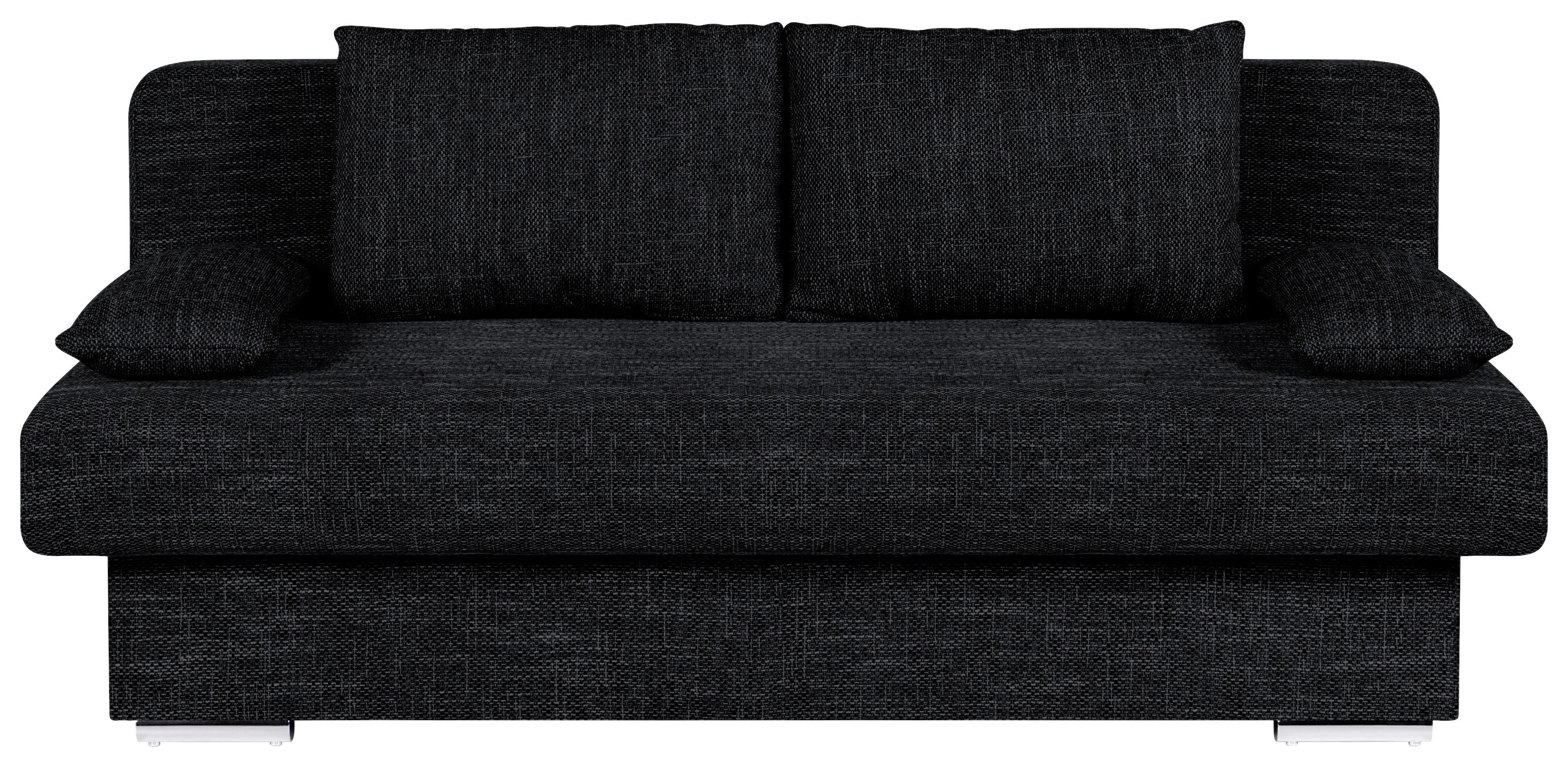Rozkládací pohovka BORA, černá, s úl.prostorem - šedá/černá, Design, kompozitní dřevo/textil (193/85/86cm) - P & B