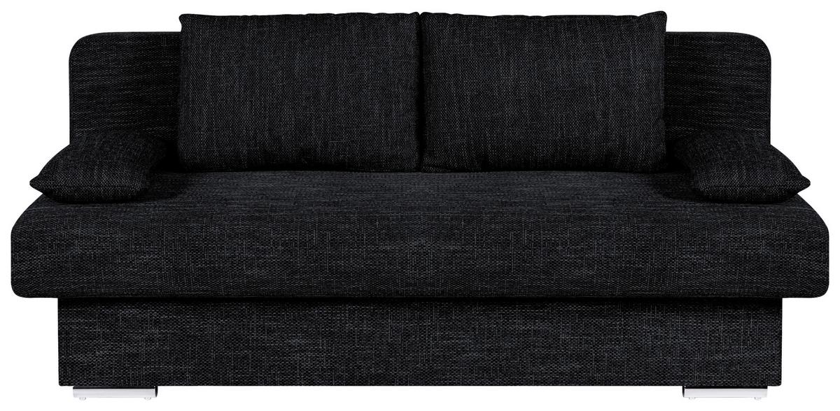 Rozkládací pohovka BORA, černá, s úl.prostorem - šedá/černá, Design, kompozitní dřevo/textil (193/85/86cm) - P & B