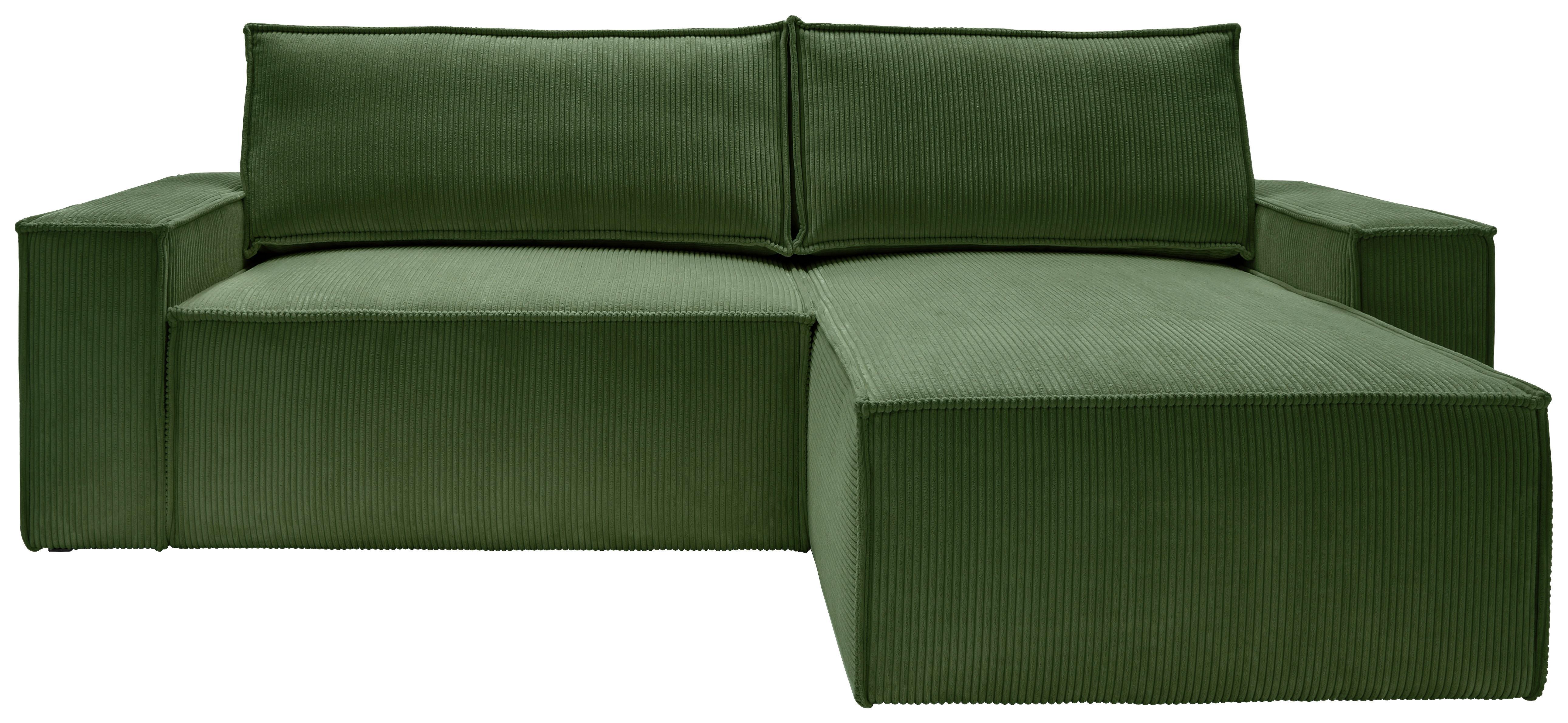 Rohová pohovka PERLLO, obojstranná, tmavozelená - čierna/tmavozelená, Konventionell, drevo/textil (251/170cm) - MID.YOU