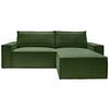 Eckschlafsofa Perllo - Dunkelgrün/Schwarz, KONVENTIONELL, Holz/Textil (251/170cm) - MID.YOU