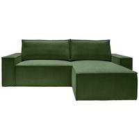 Eckschlafsofa Perllo - Dunkelgrün/Schwarz, KONVENTIONELL, Holz/Textil (251/170cm) - MID.YOU