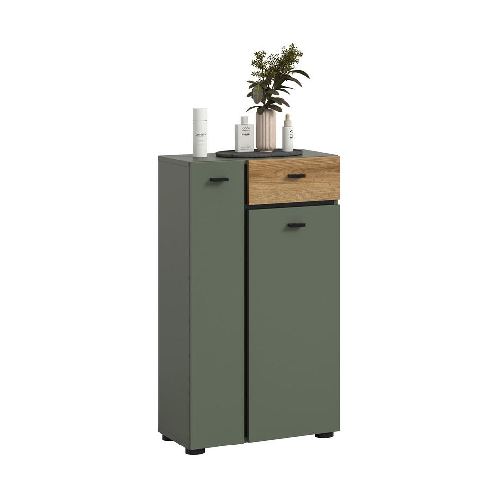 Midischrank Aqua Grün/Eichefarben B: 51cm