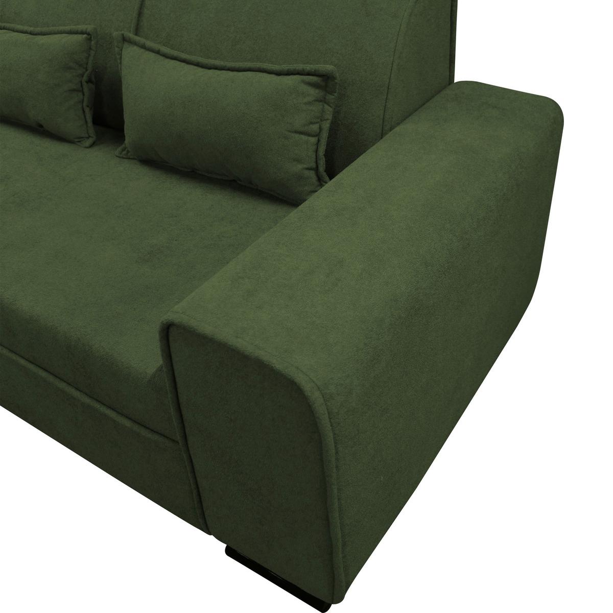 Ecksofa Classic Grün 175x270 cm - Schwarz/Grün, Design, Textil (175/270cm) - MID.YOU