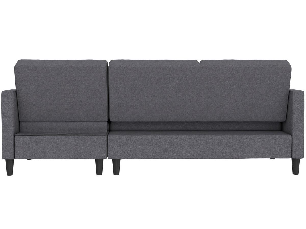Ecksofa Palermo Grau, mit Stauraum - Schwarz/Grau, Basics, Textil (213/154cm) - Livetastic