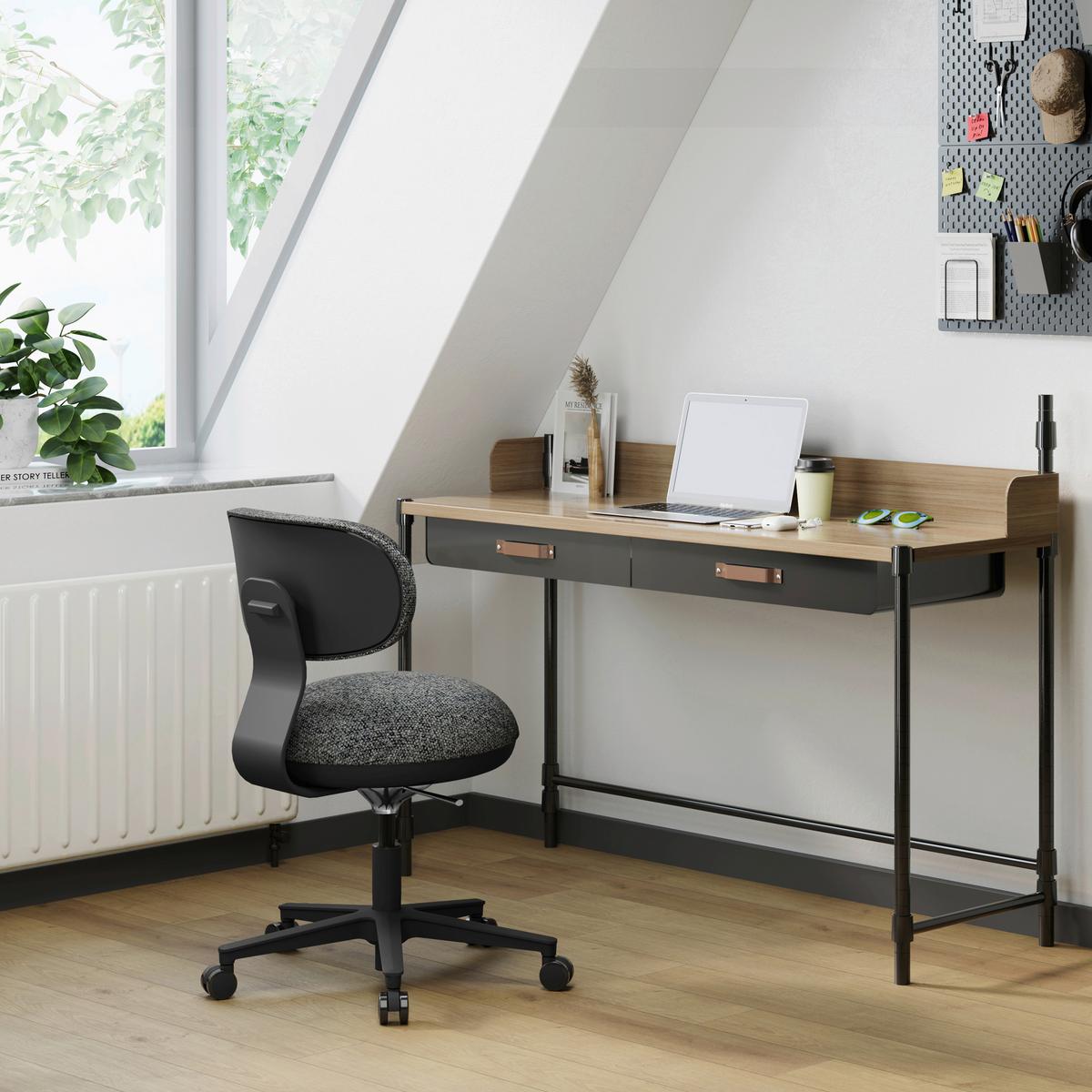 DREHSTUHL Sitmotion Grau B: 48cm - Schwarz/Grau, MODERN, Kunststoff/Textil (48/85/55cm) - MID.YOU