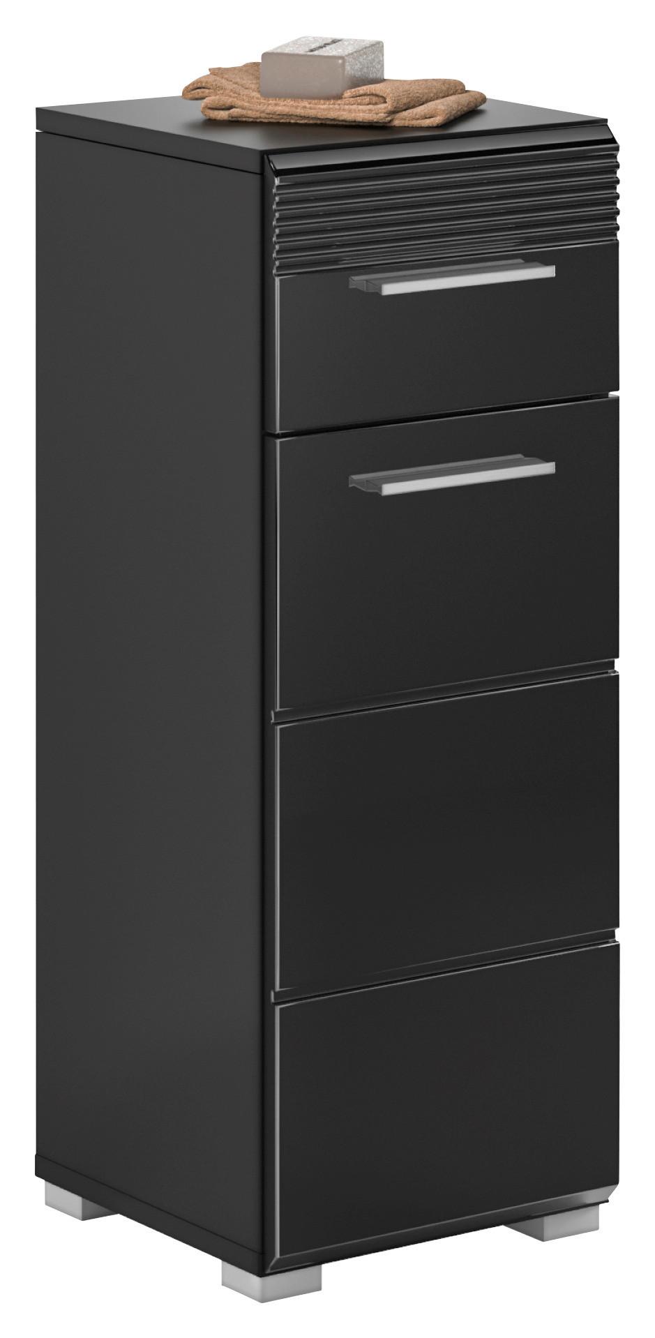 Unterschrank Linus Schwarz B: 60 cm - Schwarz Hochglanz/Schwarz, MODERN, Holzwerkstoff (60/70/30cm) - MID.YOU