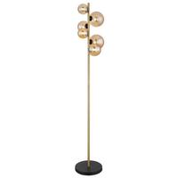 Led-stehleuchte 56135-6s - Messingfarben/Bernsteinfarben, Design, Glas/Metall (28,5/26,5/155cm) - Globo