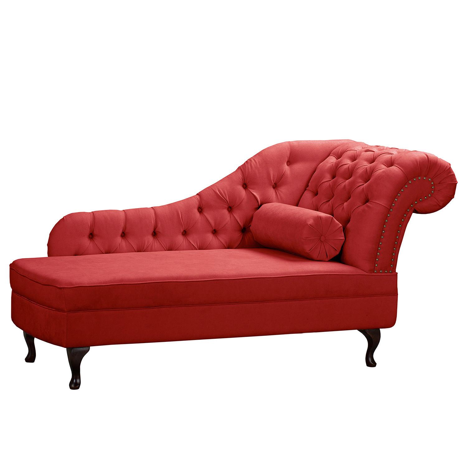 Récamiere Pako Rot B: 185cm - Rot/Braun, Design, Textil (185/93/75cm) - Livetastic