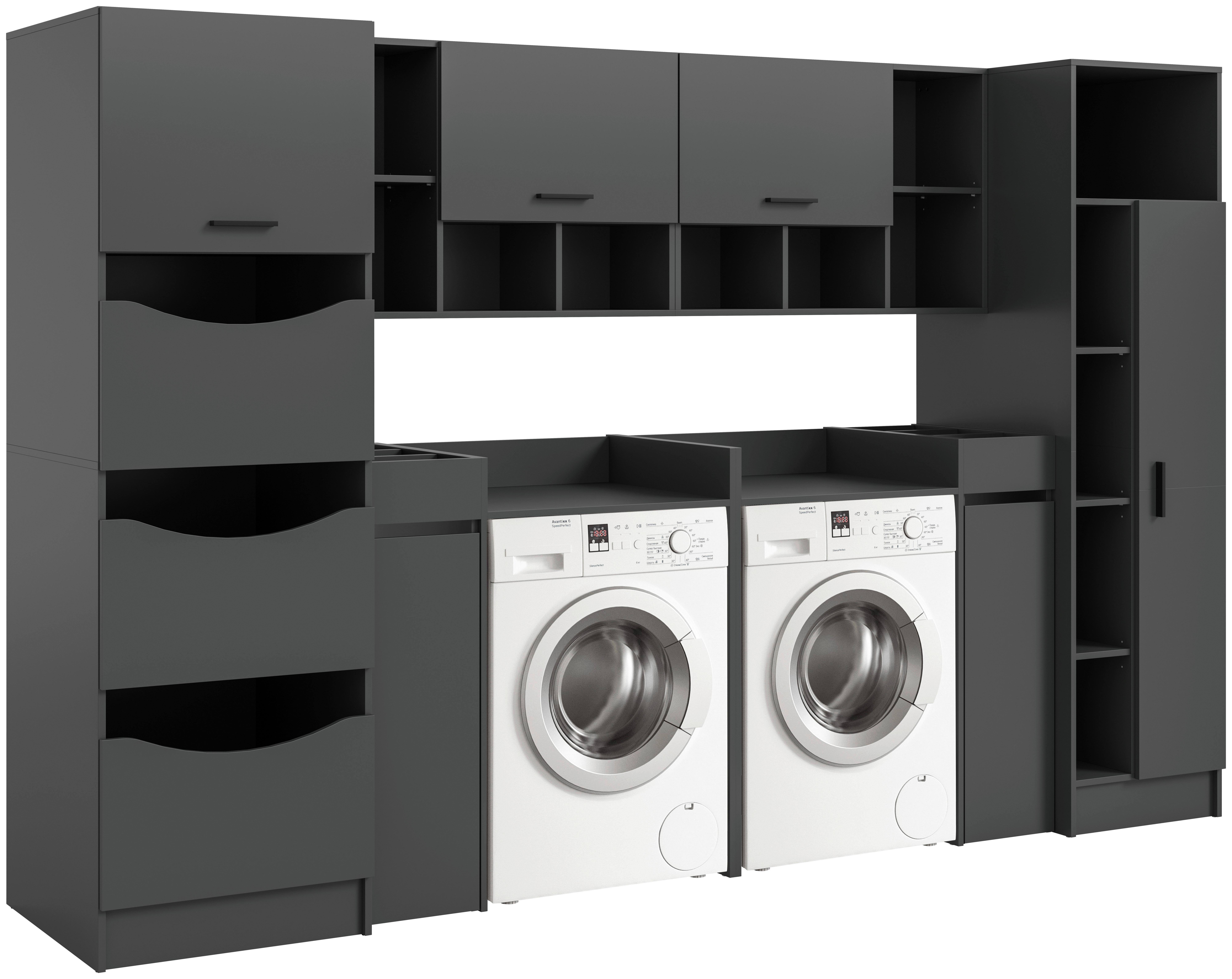 Prádelna Free Antracit - antracitová, Basics, kompozitní dřevo (300/195/68cm) - MID.YOU