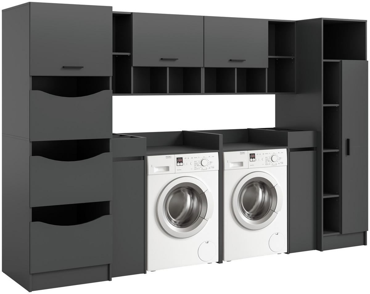 Prádelna Free Antracit - antracitová, Basics, kompozitní dřevo (300/195/68cm) - MID.YOU