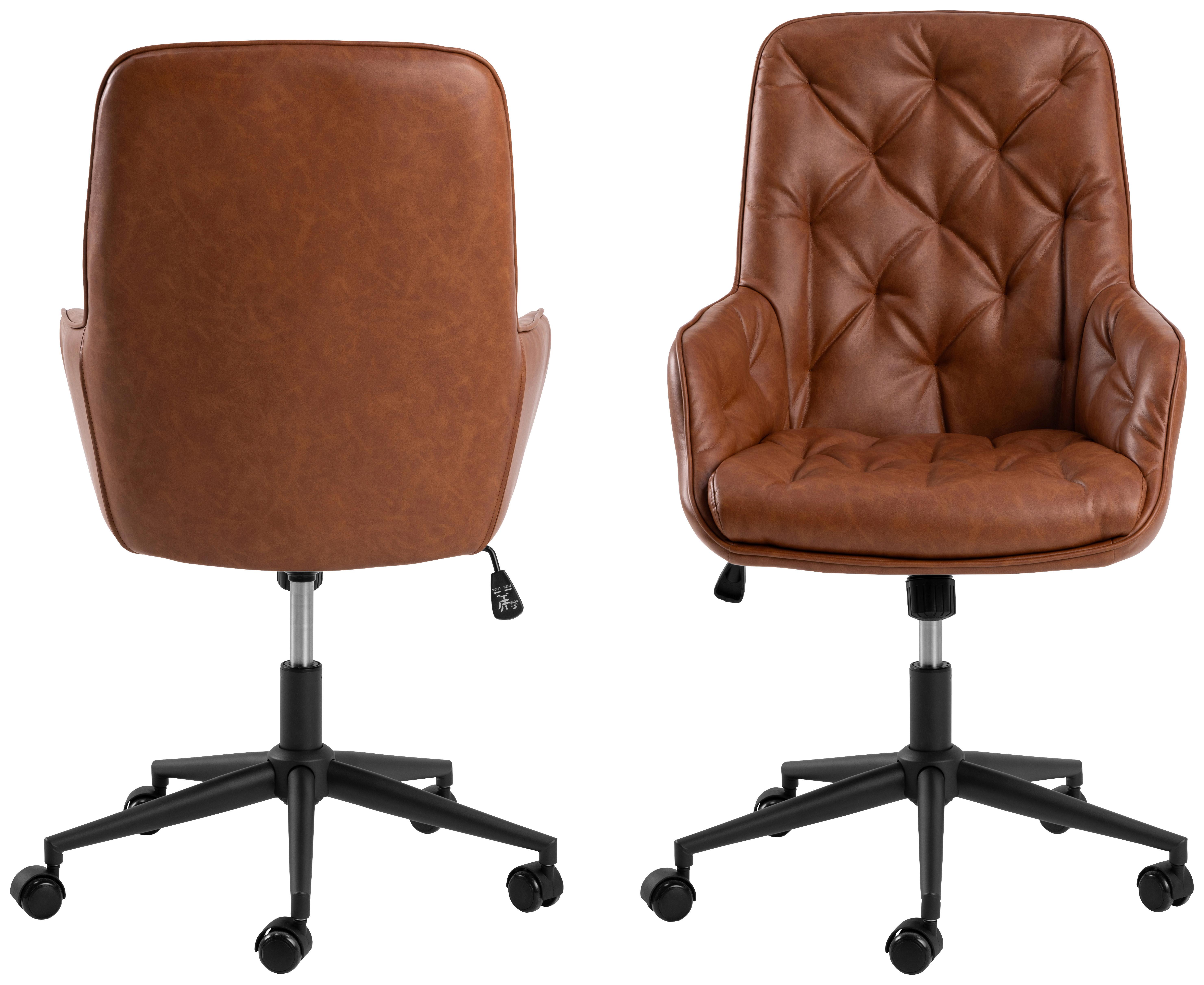 Chefsessel Erik 109073 - Schwarz/Braun, Design, Textil/Metall (106/60/67,5cm) - MID.YOU