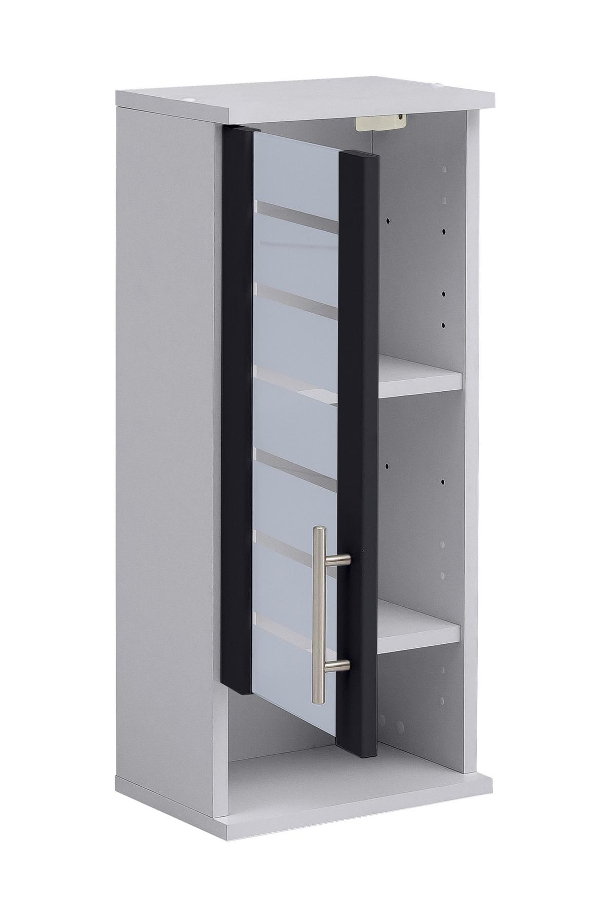 Hängeschrank Anthr./Silberfarben B: 30,3cm - Anthrazit/Silberfarben, MODERN, Glas/Holzwerkstoff (30,3/70,8/20,5cm) - MID.YOU