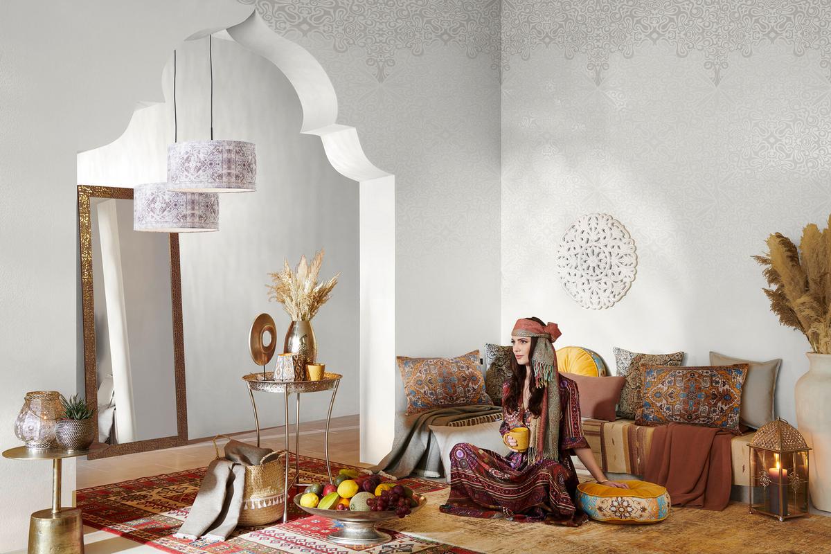 Hängeleuchte 15581h - Blau/Schwarz, Design, Textil/Metall (40/150cm) - Globo