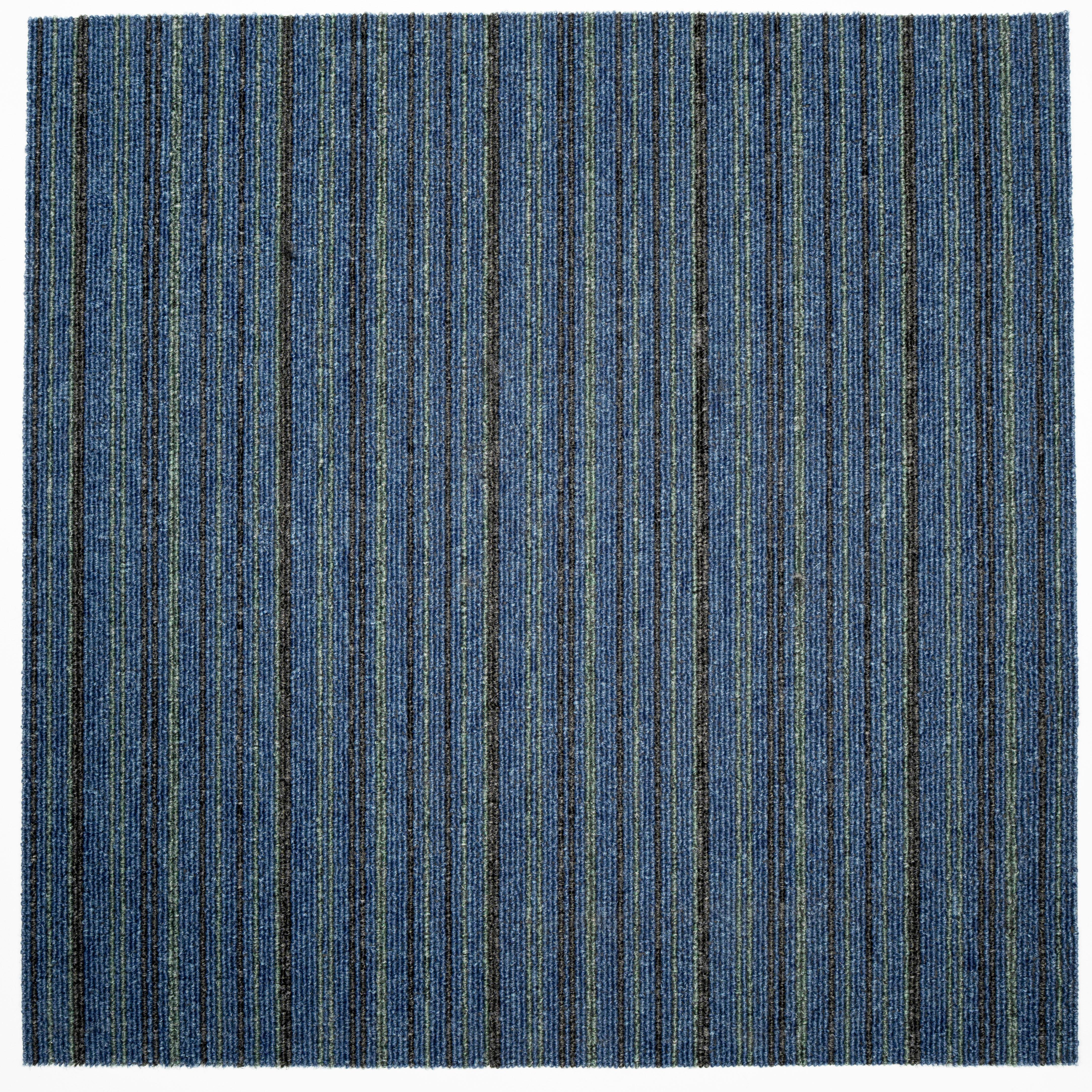 Teppichfliese Blau/Grau Astra 50x50 cm Florhöhe 3 mm - Blau/Grau, Basics, Textil (50/50cm)