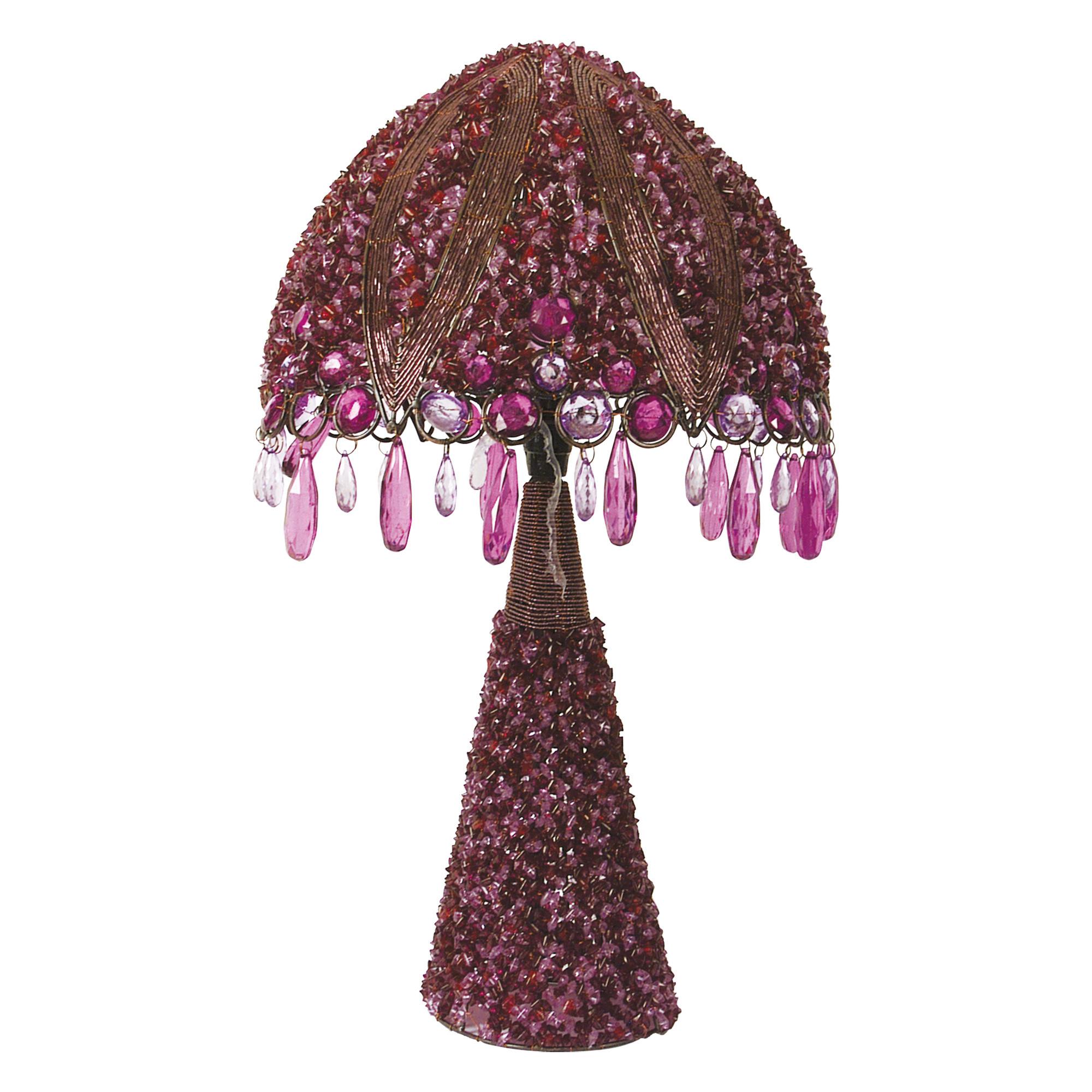 Tischlampe Perla Violett Orientalischer Flair - Violett, LIFESTYLE, Kunststoff/Metall (30/53cm) - Näve