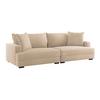Megasofa Pelle mit Zierkissen B: 261 cm Creme Cord - Wengefarben/Creme, Trend, Textil (261/124cm) - Luca Bessoni