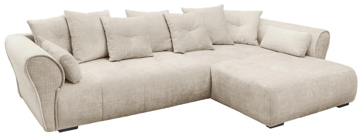 Ecksofa Riska Beige S: 330x197 cm - Beige/Schwarz, KONVENTIONELL, Textil (330/197cm) - MID.YOU