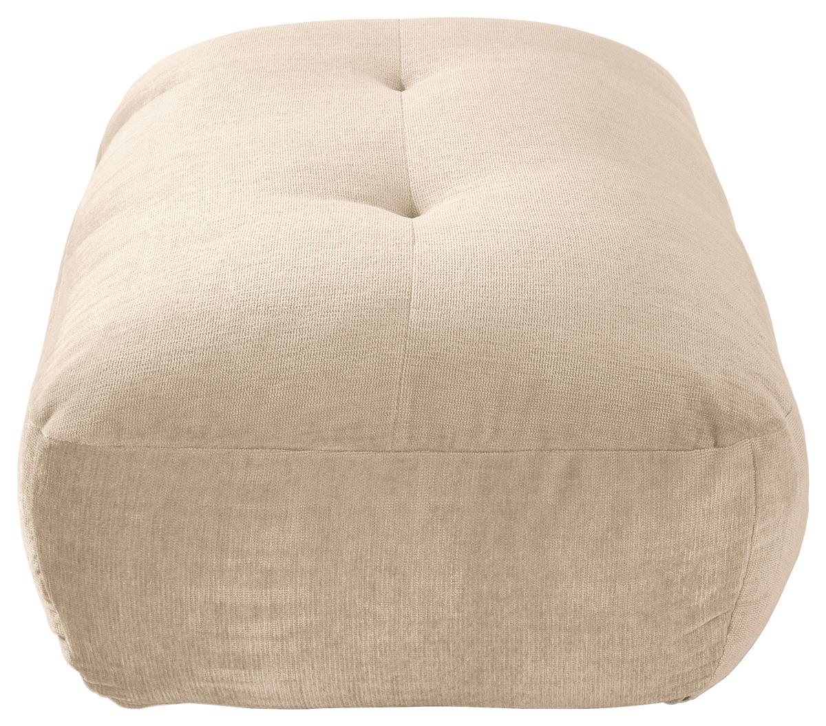 Hocker Fluffy, Creme B: 112 Cm - Creme/Schwarz, MODERN, Textil (112/46/65cm) - Trendmanufaktur