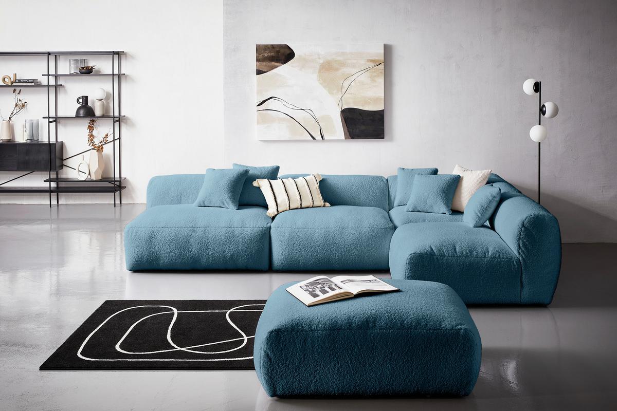 Modul Sofa Bloom B: 82 Cm Blau - Blau, Trend, Textil (82/45/122cm) - Livetastic