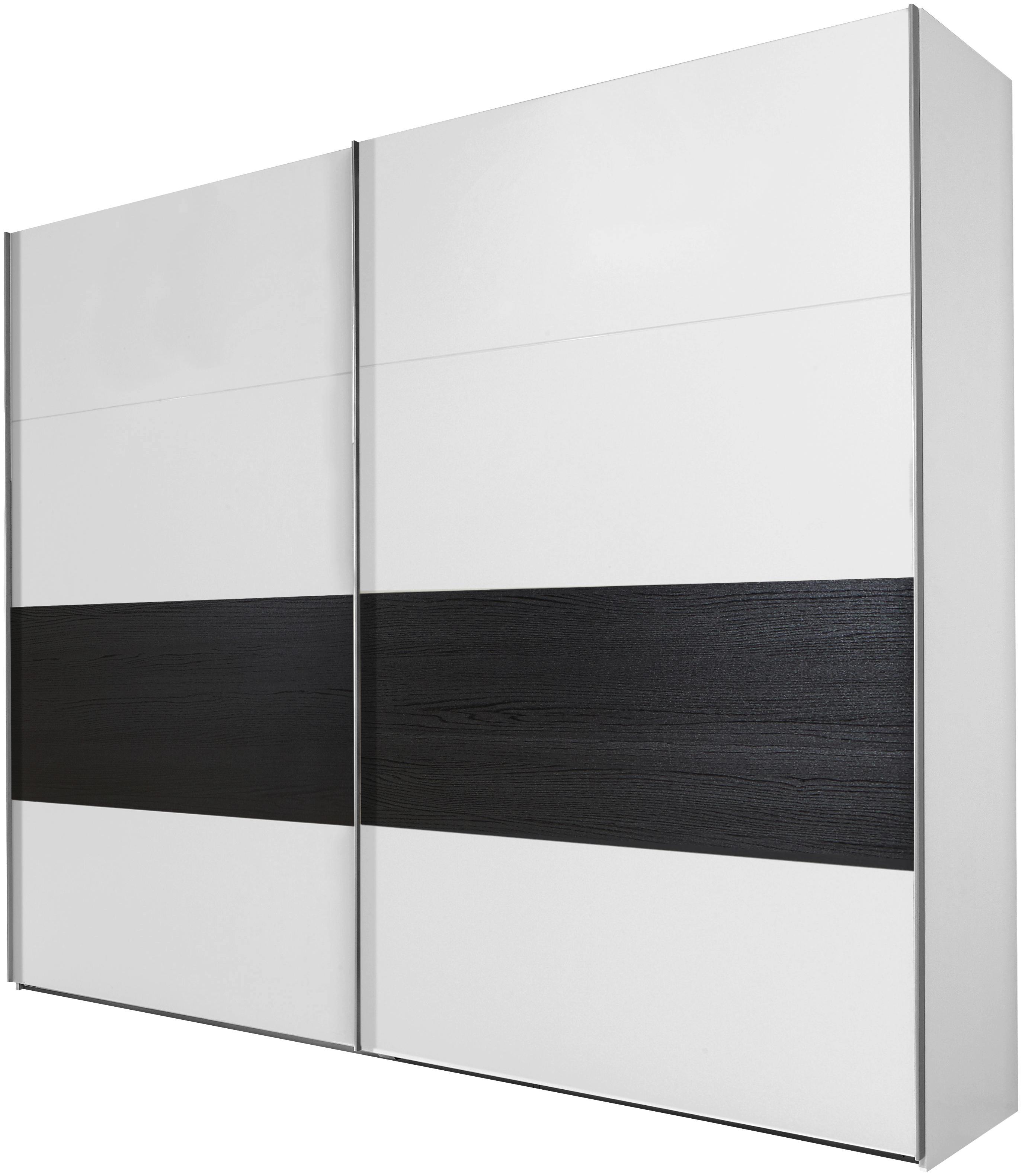 Schwebetürenschrank 225cm Bert, Weiß/ Schwarzeiche Dekor - Eichefarben/Weiß, KONVENTIONELL, Holz/Holzwerkstoff (225/210/65cm)