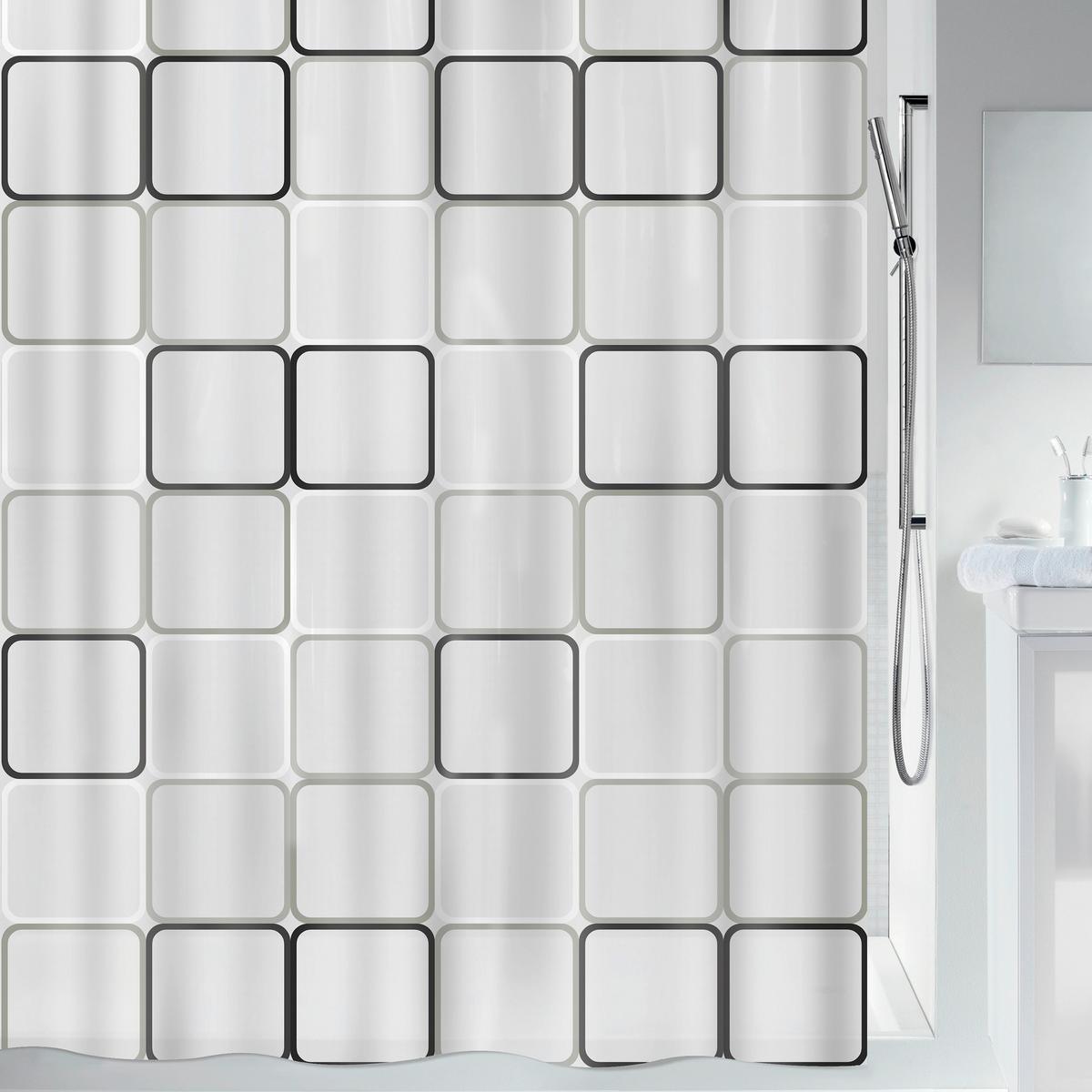 Duschvorhang in Schwarz Kunststoff - Schwarz, Basics, Kunststoff (180/200cm) - Spirella