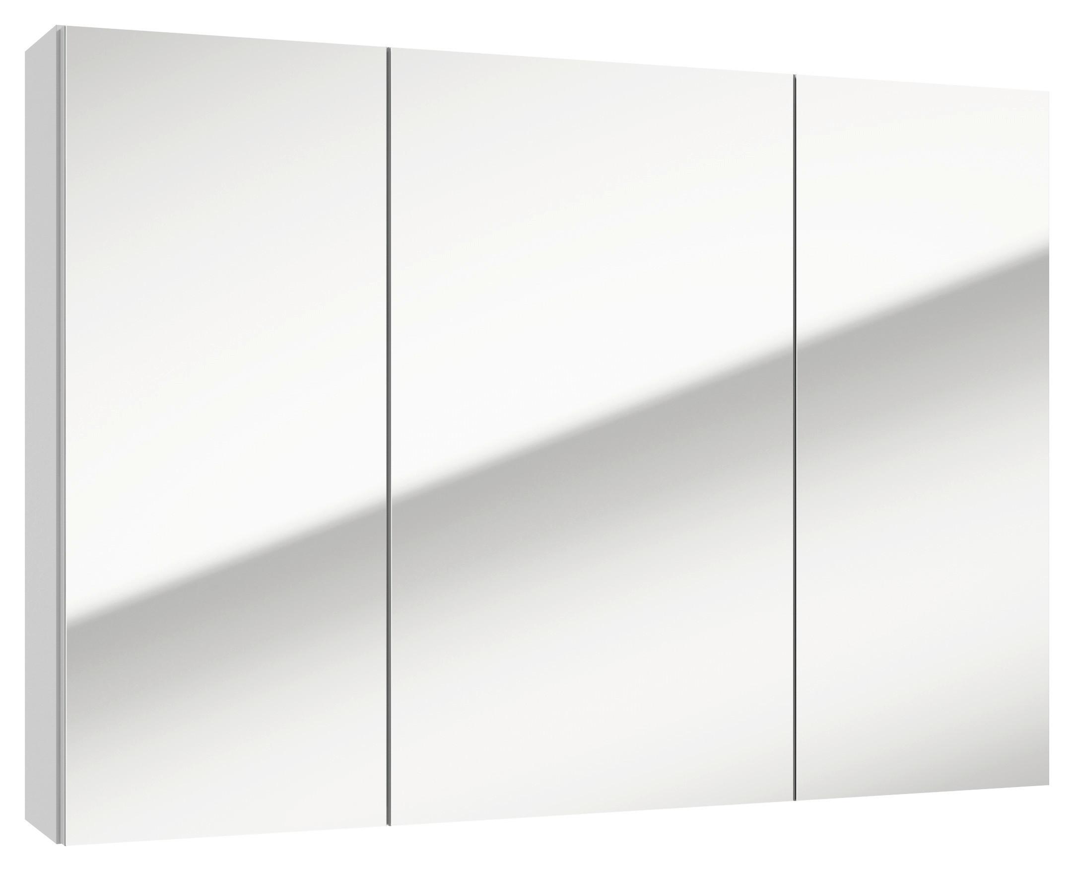 Spiegelschrank Locca 3 Türen, BxHxT: 85x60x15 cm Weiß - Weiß, Basics, Glas/Holzwerkstoff (85/60/15cm) - MID.YOU
