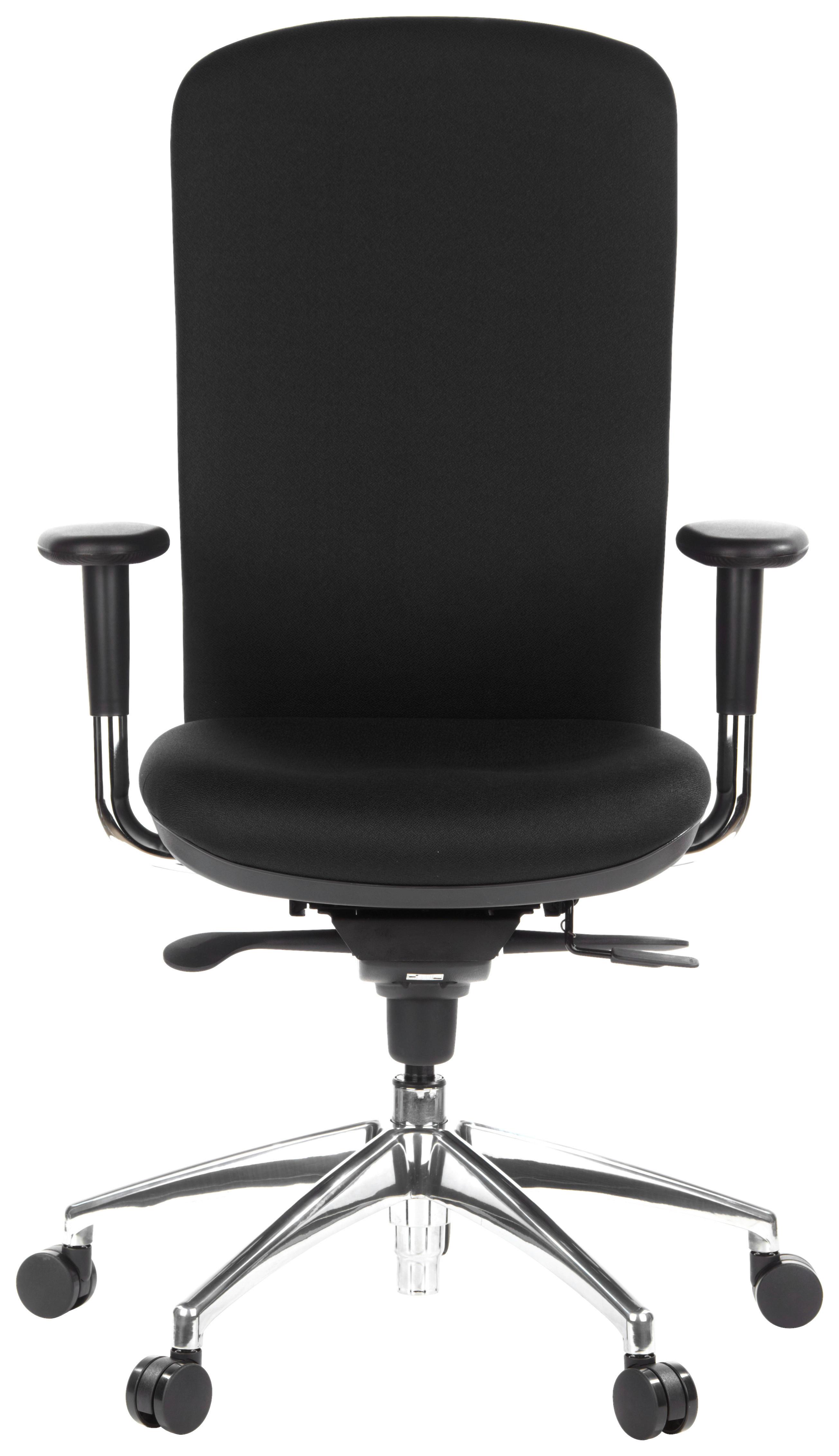 Drehstuhl High-Tec Schwarz - Silberfarben/Schwarz, MODERN, Kunststoff/Textil (59/124/51cm) - MID.YOU