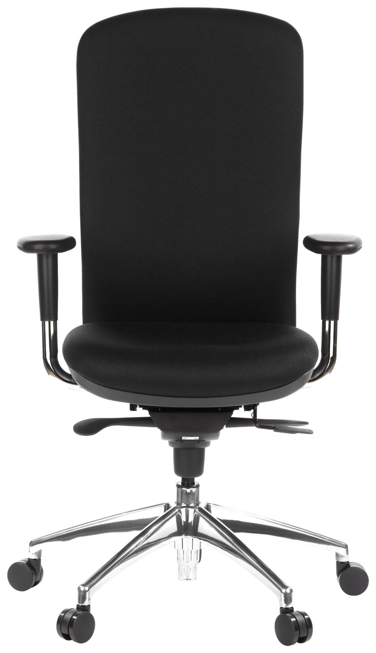 Drehstuhl High-Tec Schwarz - Silberfarben/Schwarz, MODERN, Kunststoff/Textil (59/124/51cm) - MID.YOU